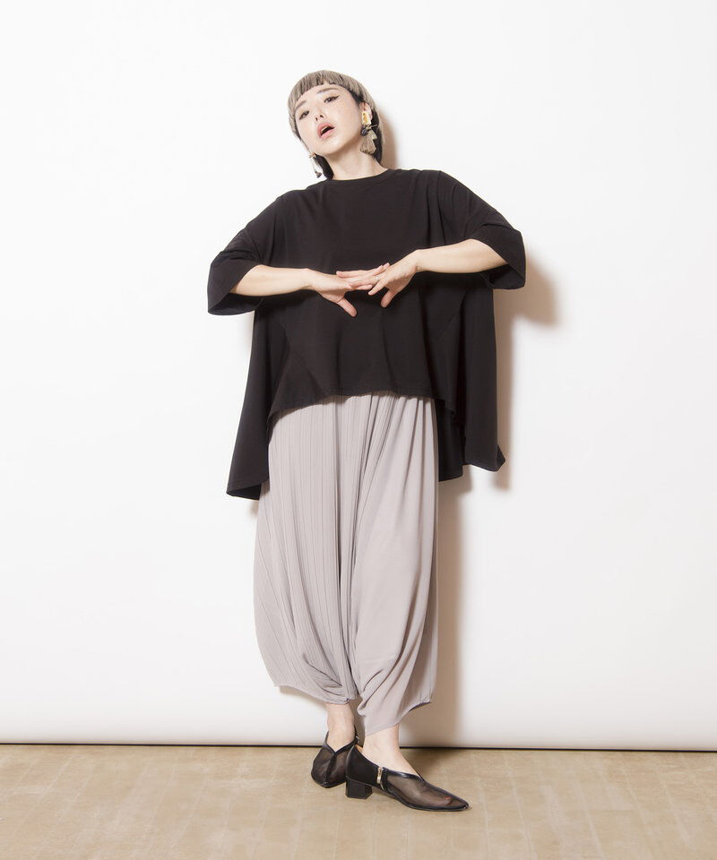  「プリーツレイヤードアラジンパンツ」|サルエル|