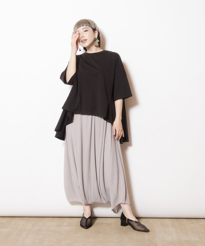  「プリーツレイヤードアラジンパンツ」|サルエル|