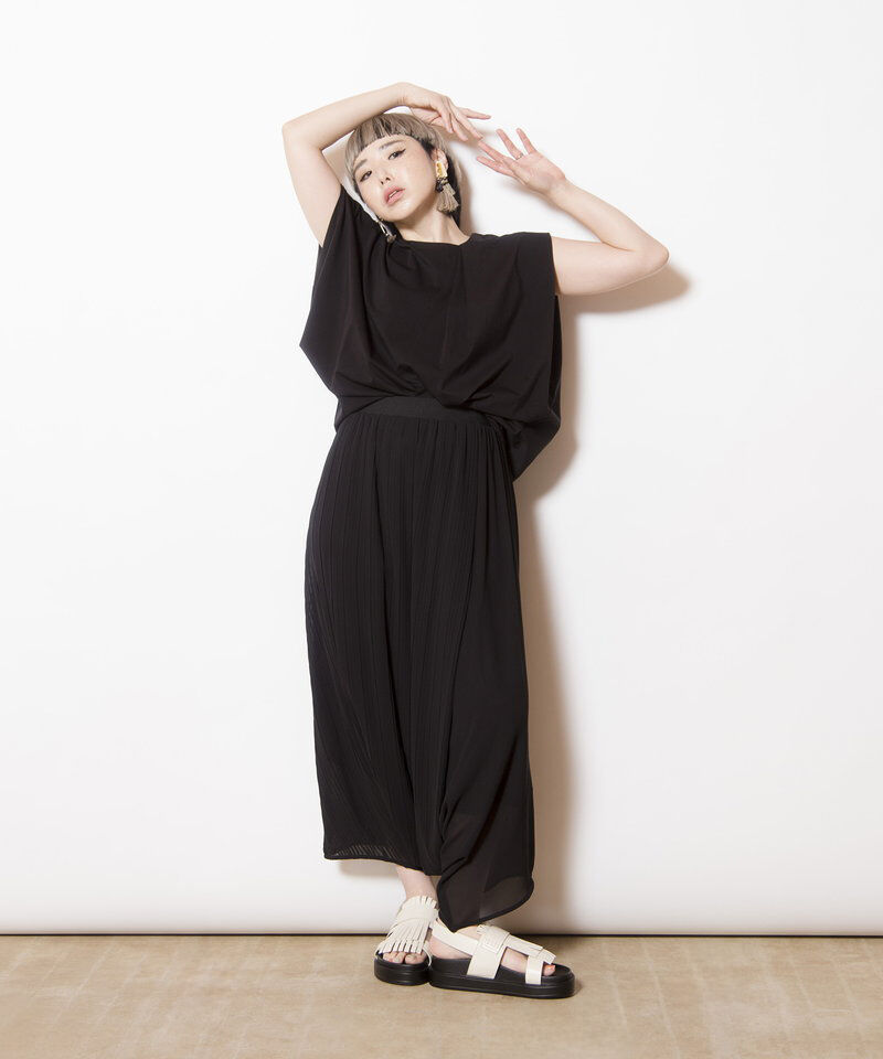  「プリーツレイヤードアラジンパンツ」|サルエル|