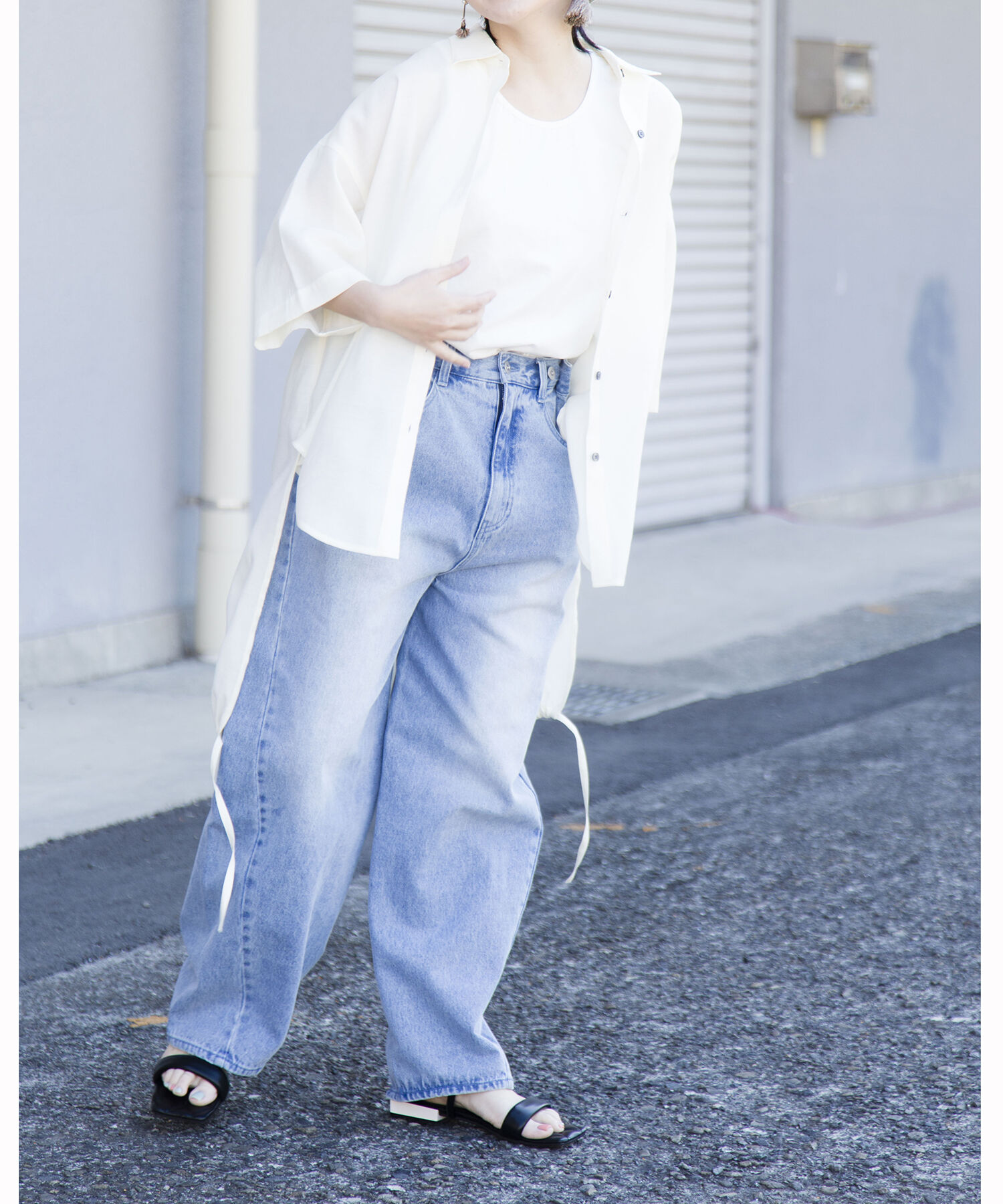  「【WEB限定アイテム】ﾊﾞｯｸﾛﾝｸﾞｷﾞｬｻﾞｰﾌﾞﾗｳｽ」|シャツ・ブラウス|