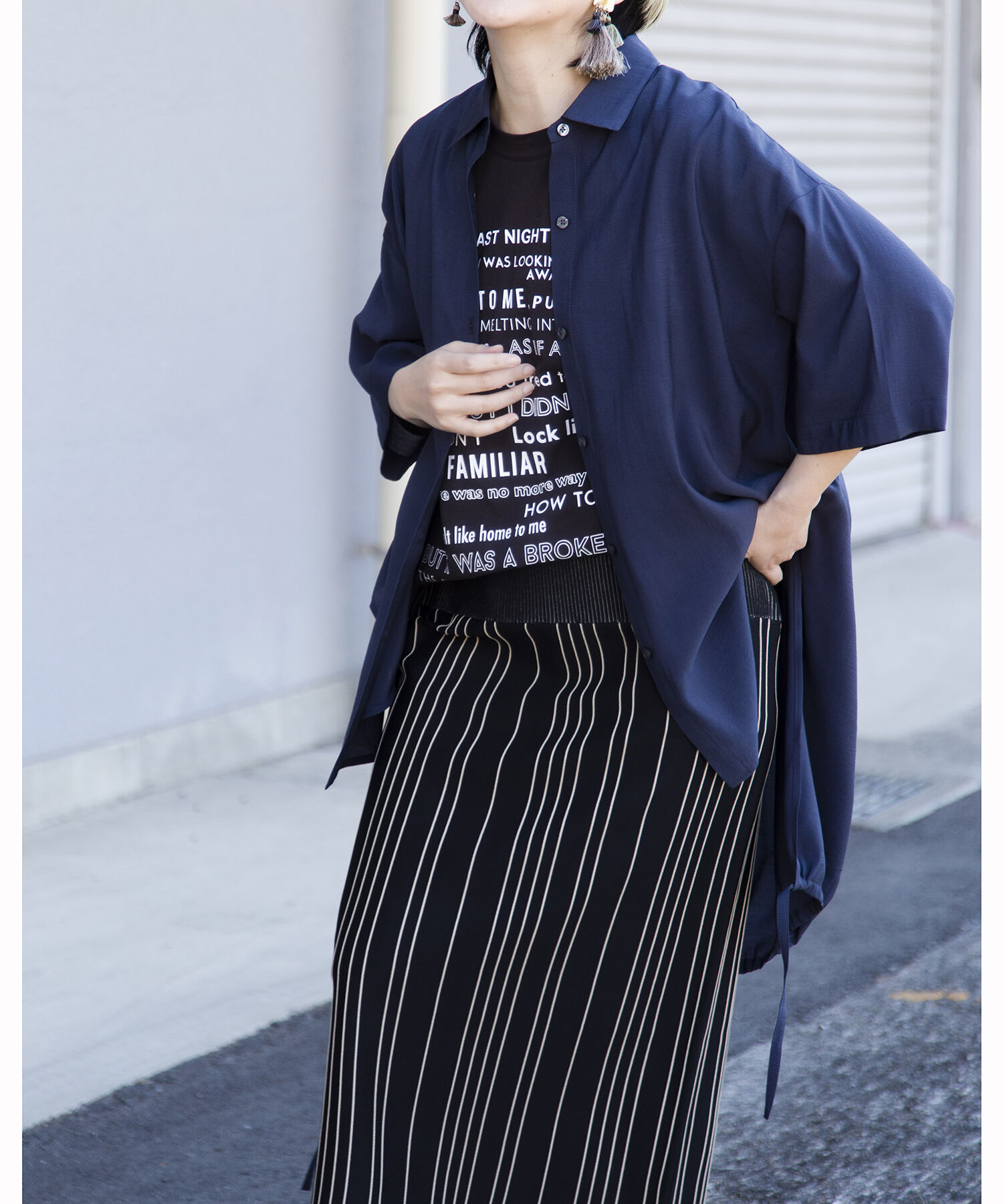  「【WEB限定アイテム】ﾊﾞｯｸﾛﾝｸﾞｷﾞｬｻﾞｰﾌﾞﾗｳｽ」|シャツ・ブラウス|