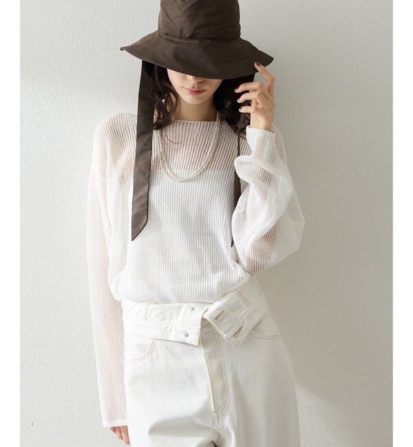  「ボートメッシュニットプルオーバー」|ニット・セーター|