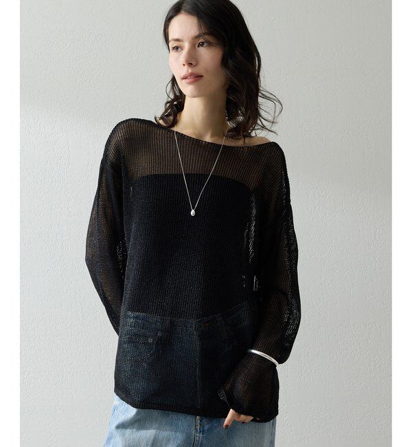  「ボートメッシュニットプルオーバー」|ニット・セーター|