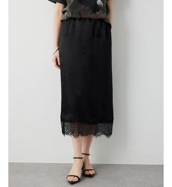  「サテンレーススカート」|スカート|