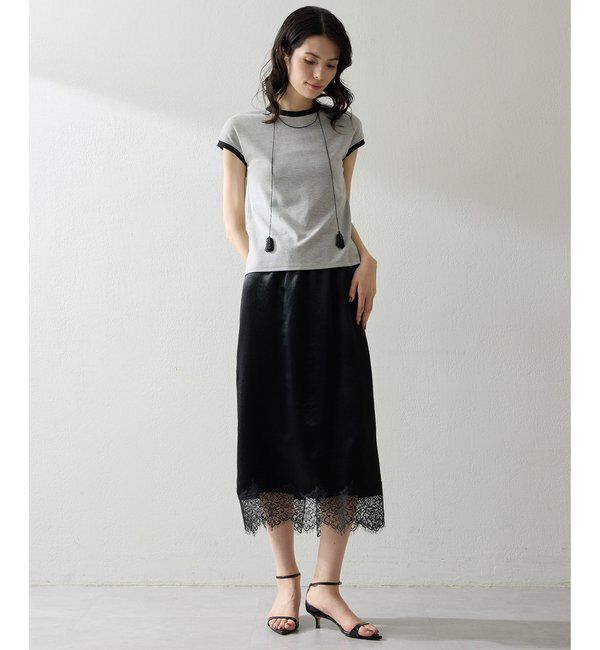  「サテンレーススカート」|スカート|