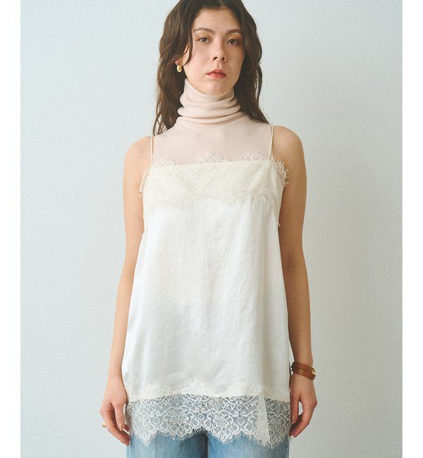  「サテンレースキャミソール」|シャツ・ブラウス|