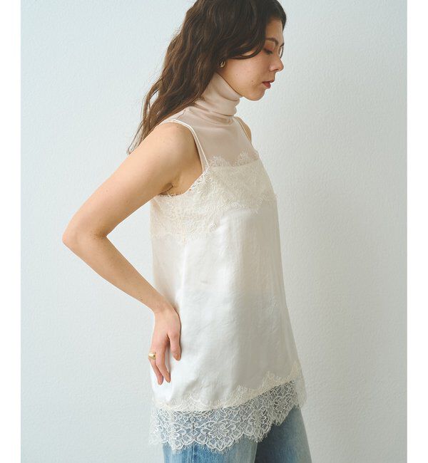  「サテンレースキャミソール」|シャツ・ブラウス|