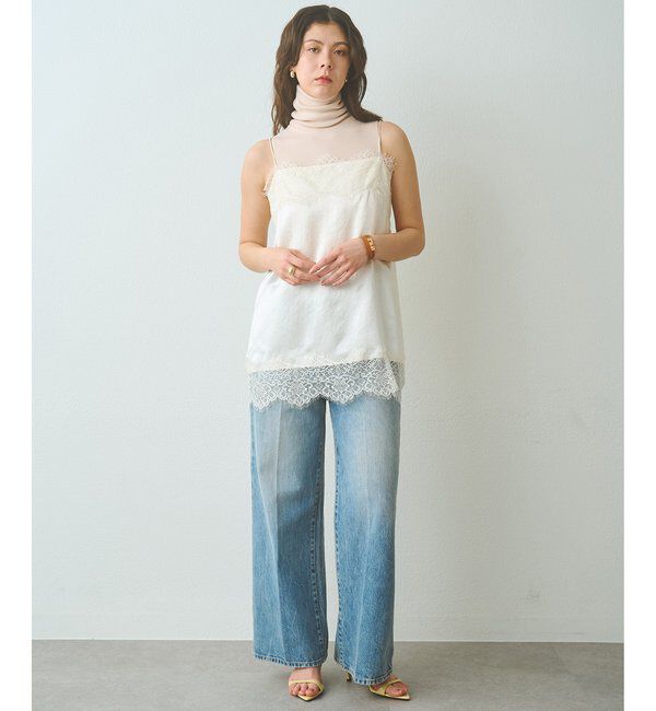  「サテンレースキャミソール」|シャツ・ブラウス|