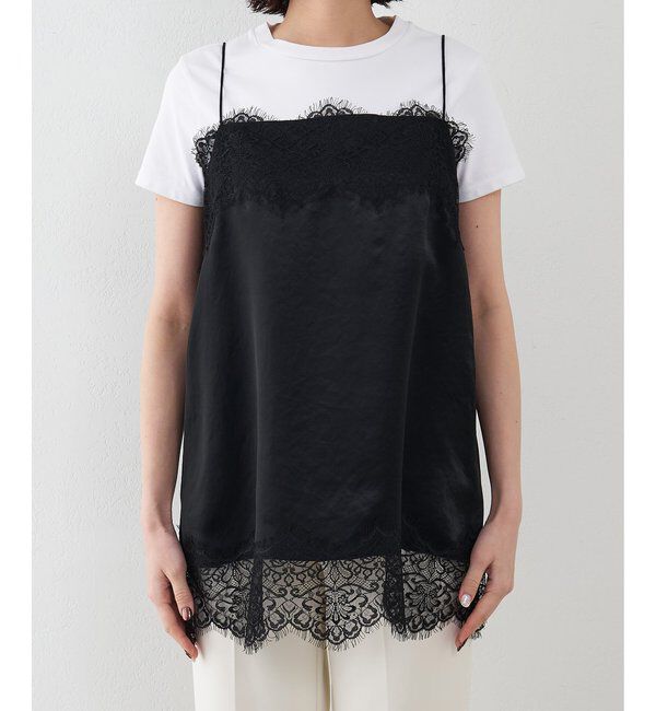  「サテンレースキャミソール」|シャツ・ブラウス|