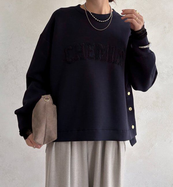  「【WEB限定】ロゴサガラ刺繍ダンボールプルオーバー」|Tシャツ・カットソー|ネイビー