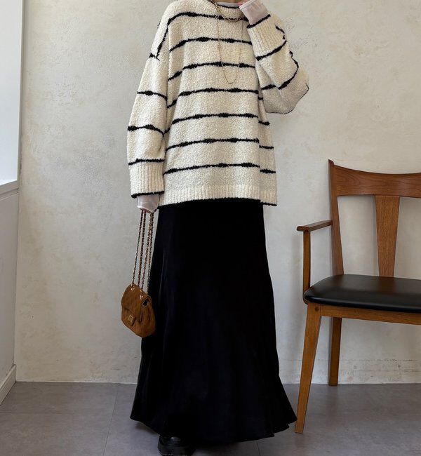  「【WEB限定】手書き風ボーダープルオーバー」|ニット・セーター|
