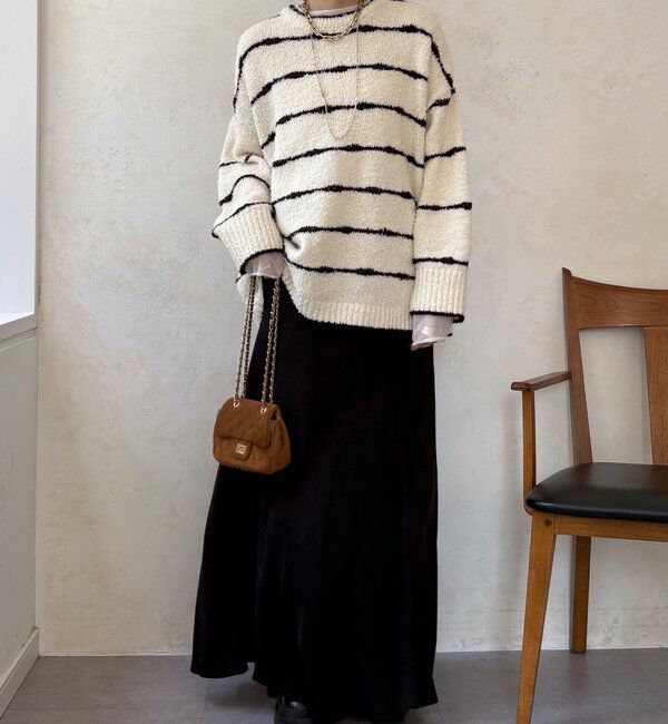  「【WEB限定】手書き風ボーダープルオーバー」|ニット・セーター|