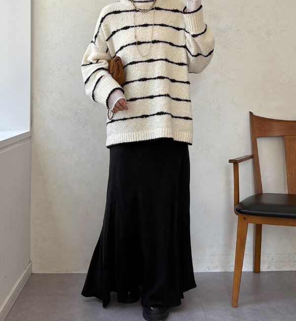  「【WEB限定】手書き風ボーダープルオーバー」|ニット・セーター|