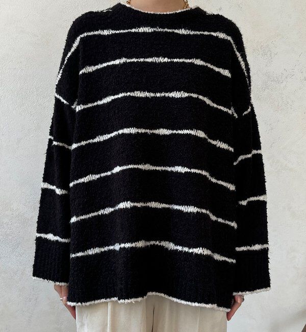  「【WEB限定】手書き風ボーダープルオーバー」|ニット・セーター|