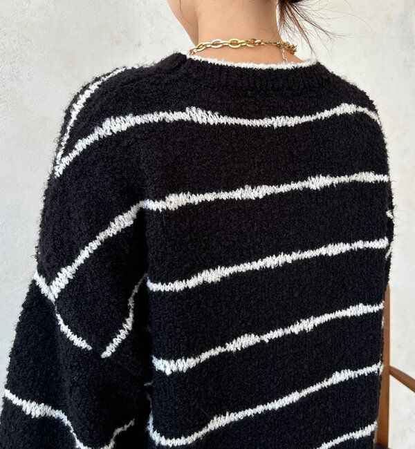  「【WEB限定】手書き風ボーダープルオーバー」|ニット・セーター|