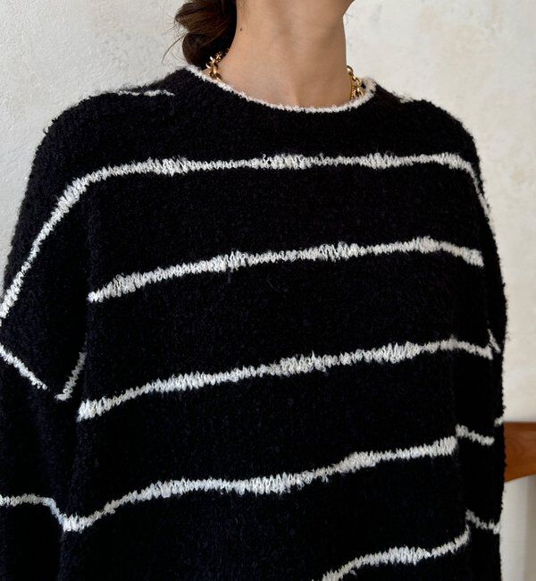  「【WEB限定】手書き風ボーダープルオーバー」|ニット・セーター|