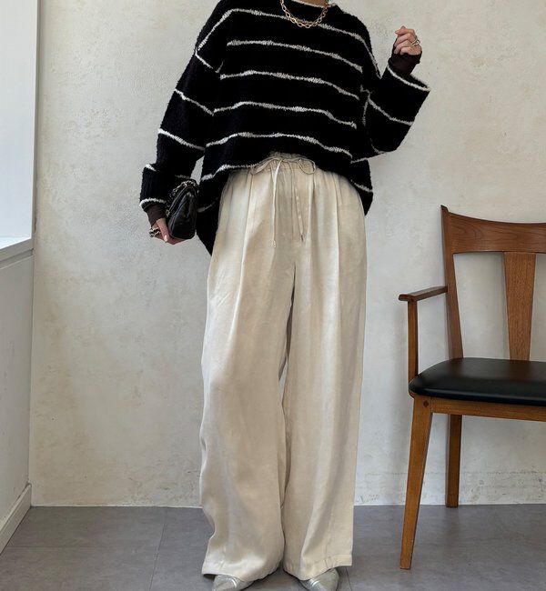  「【WEB限定】手書き風ボーダープルオーバー」|ニット・セーター|