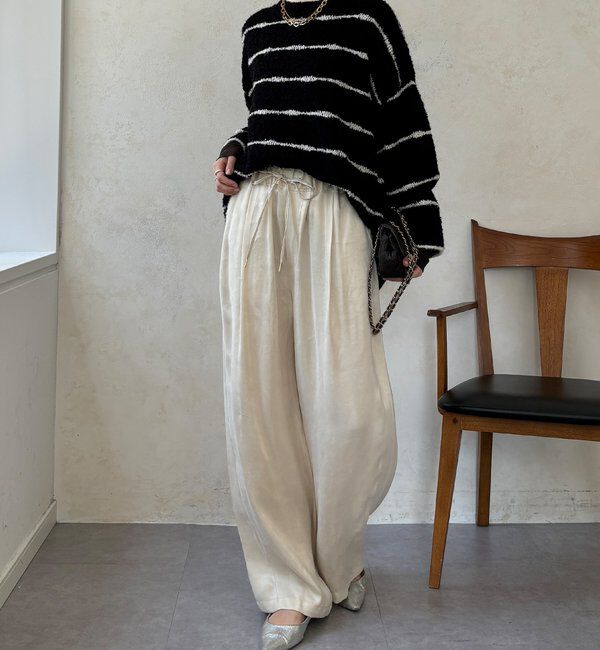  「【WEB限定】手書き風ボーダープルオーバー」|ニット・セーター|