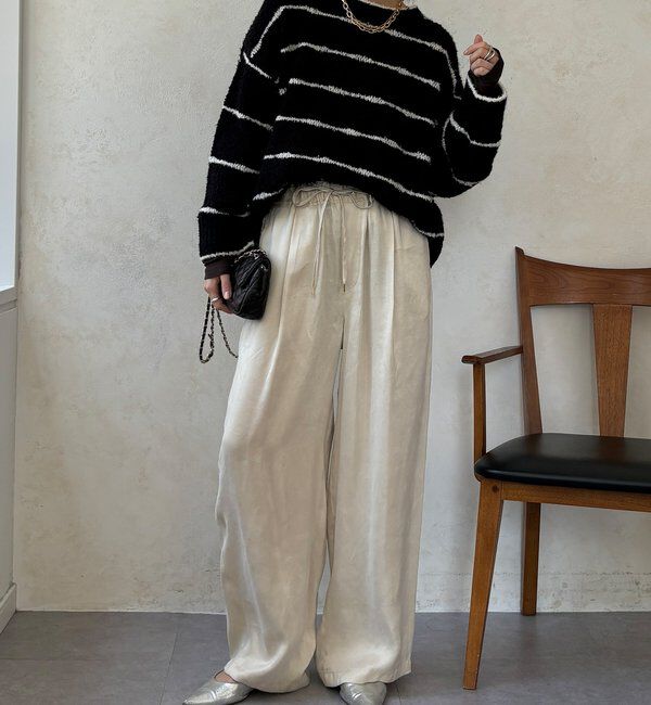  「【WEB限定】手書き風ボーダープルオーバー」|ニット・セーター|