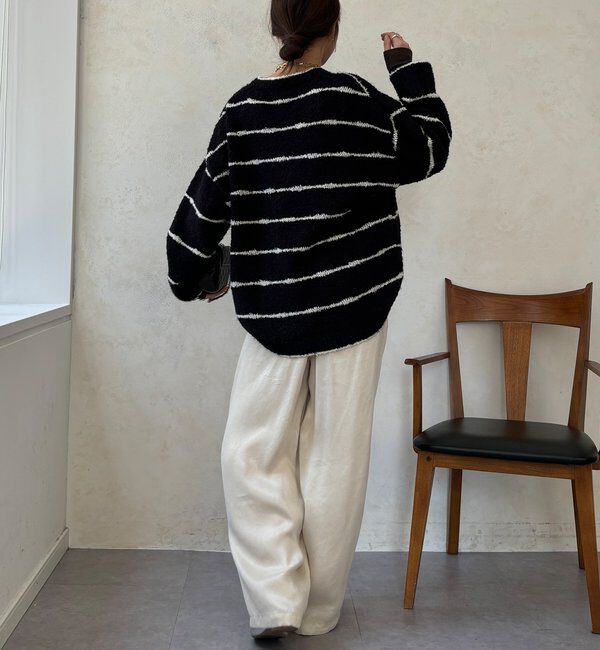  「【WEB限定】手書き風ボーダープルオーバー」|ニット・セーター|