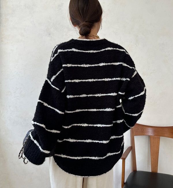  「【WEB限定】手書き風ボーダープルオーバー」|ニット・セーター|