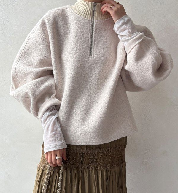  「ハーフジッププードルプルオーバー」|Tシャツ・カットソー|オフホワイト