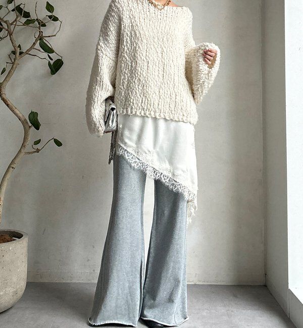  「【WEB限定】セミフレア裏毛パンツ」|チノ|