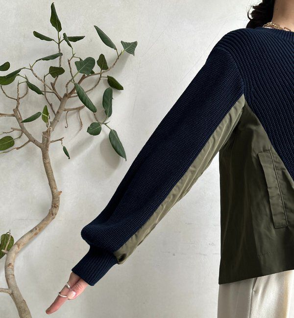  「【WEB限定】ミリタリー風ドッキングニット」|ニット・セーター|