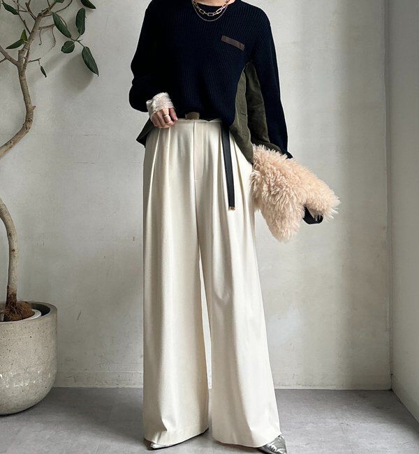  「【WEB限定】ミリタリー風ドッキングニット」|ニット・セーター|