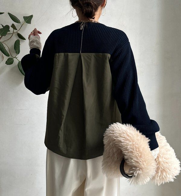  「【WEB限定】ミリタリー風ドッキングニット」|ニット・セーター|