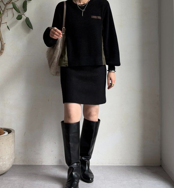  「【WEB限定】ミリタリー風ドッキングニット」|ニット・セーター|