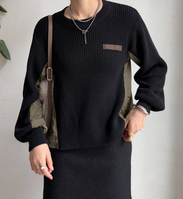  「【WEB限定】ミリタリー風ドッキングニット」|ニット・セーター|