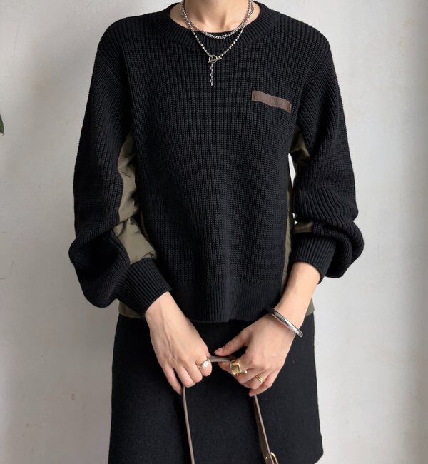  「【WEB限定】ミリタリー風ドッキングニット」|ニット・セーター|