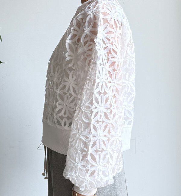  「【WEB限定】フラワーチュールジップブルゾン」|ブルゾン・スタジャン|