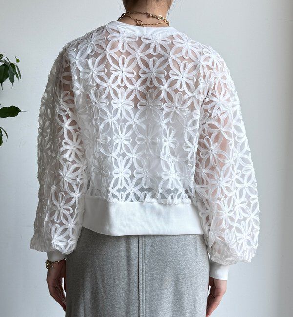  「【WEB限定】フラワーチュールジップブルゾン」|ブルゾン・スタジャン|