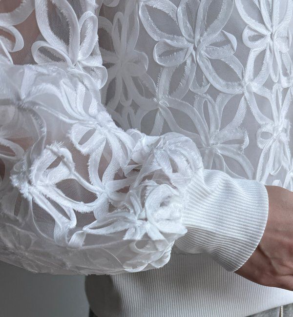  「【WEB限定】フラワーチュールジップブルゾン」|ブルゾン・スタジャン|