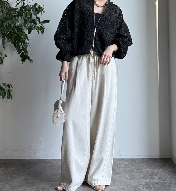  「【WEB限定】フラワーチュールジップブルゾン」|ブルゾン・スタジャン|