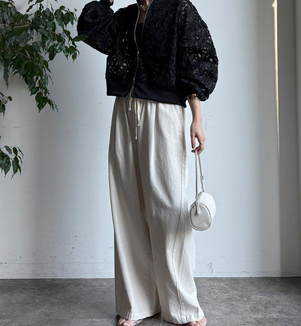  「【WEB限定】フラワーチュールジップブルゾン」|ブルゾン・スタジャン|