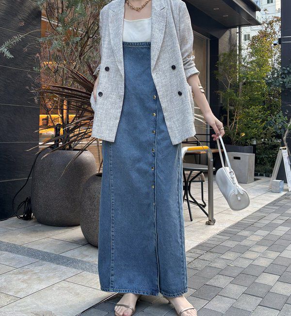  「フロントボタンジャンスカ」|ワンピース|ブルー