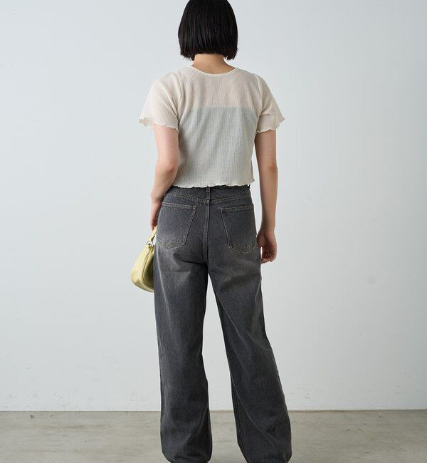  「【低身長サイズ/2サイズ展開/ウエスト調節可】レースデニムパンツ」|デニム|