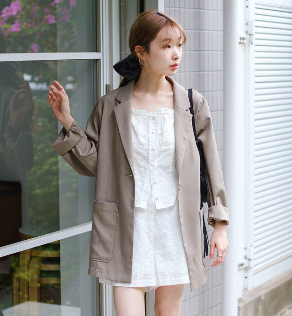  「【4色展開/裏地なし】バックスリットジャケット」|その他|