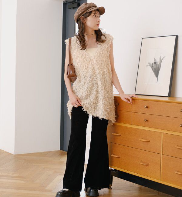  「【低身長サイズ/2サイズ展開】ベロアチュールパンツ」|チノ|