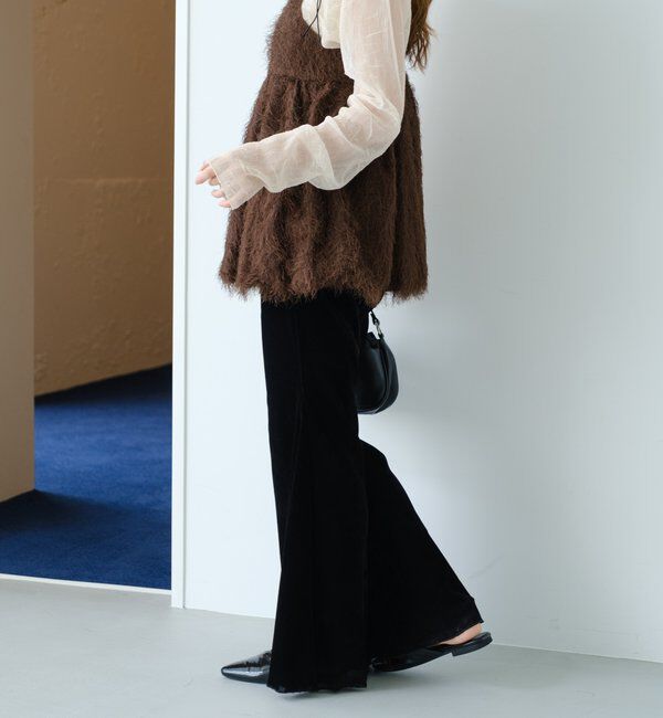  「【低身長サイズ/2サイズ展開】ベロアチュールパンツ」|チノ|