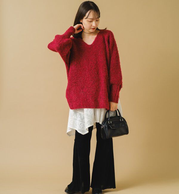  「【低身長サイズ/2サイズ展開】ベロアチュールパンツ」|チノ|