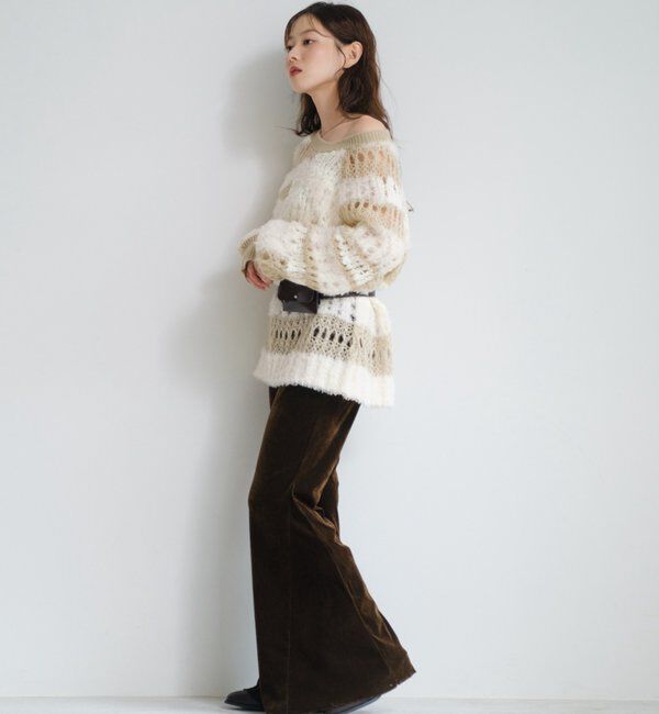  「【低身長サイズ/2サイズ展開】ベロアチュールパンツ」|チノ|