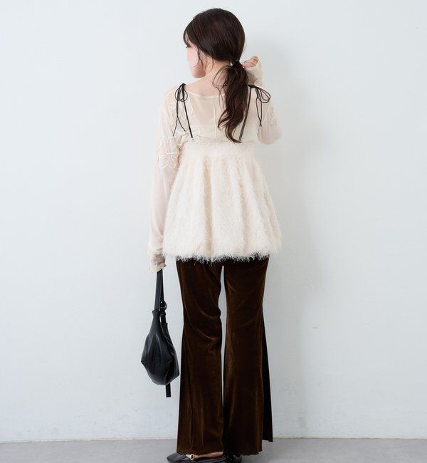  「【低身長サイズ/2サイズ展開】ベロアチュールパンツ」|チノ|