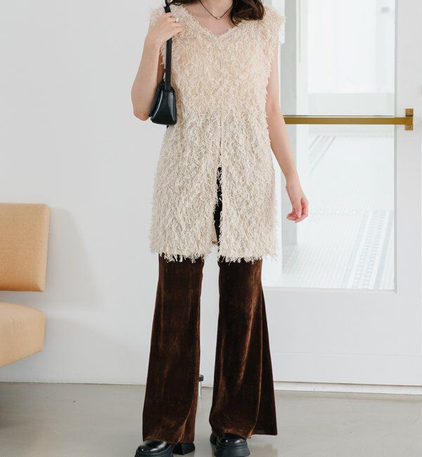  「【低身長サイズ/2サイズ展開】ベロアチュールパンツ」|チノ|