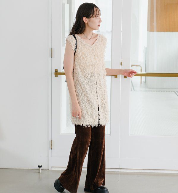  「【低身長サイズ/2サイズ展開】ベロアチュールパンツ」|チノ|