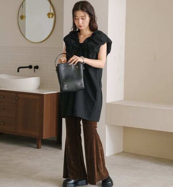  「【低身長サイズ/2サイズ展開】ベロアチュールパンツ」|チノ|