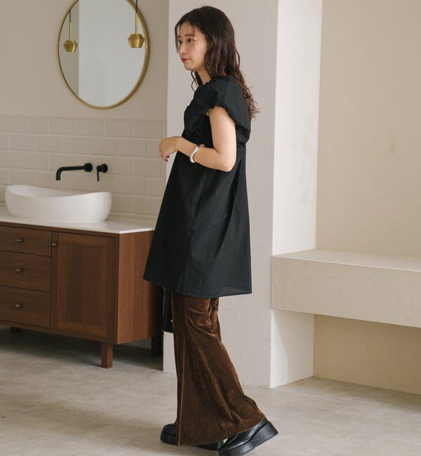  「【低身長サイズ/2サイズ展開】ベロアチュールパンツ」|チノ|